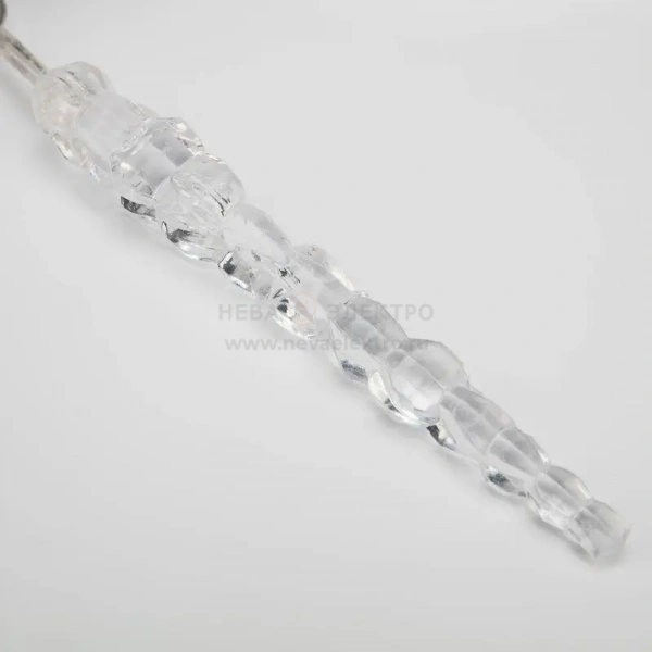 Гирлянда светодиодная "Айсикл" (бахрома) "Сосульки" 1.5х0.25м 10LED тепл. бел. 0.51Вт IP20 провод прозр. Neon-Night 303-067