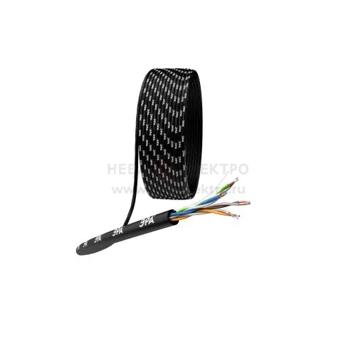 Кабель витая пара U/UTP кат.5E 4х2х24AWG solid CCA PE Outdoor Simple черн. (м) UL-4-PE-A Эра Б0044436