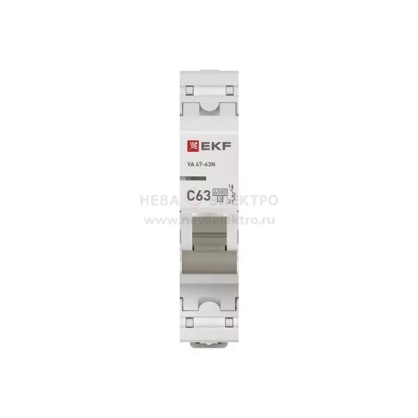 Выключатель автоматический модульный 1п C 63А 6кА ВА 47-63N PROxima EKF M636163C