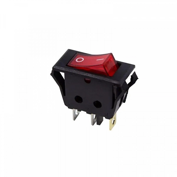 Выключатель клавишный 250В 15А (3с) ON-OFF красн. с подсветкой (RWB-413; SC-788) Rexant 36-2225