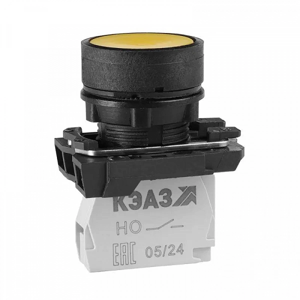 Кнопка КМЕ4122м желт. 2но+2нз цилиндр IP40 КЭАЗ 354352