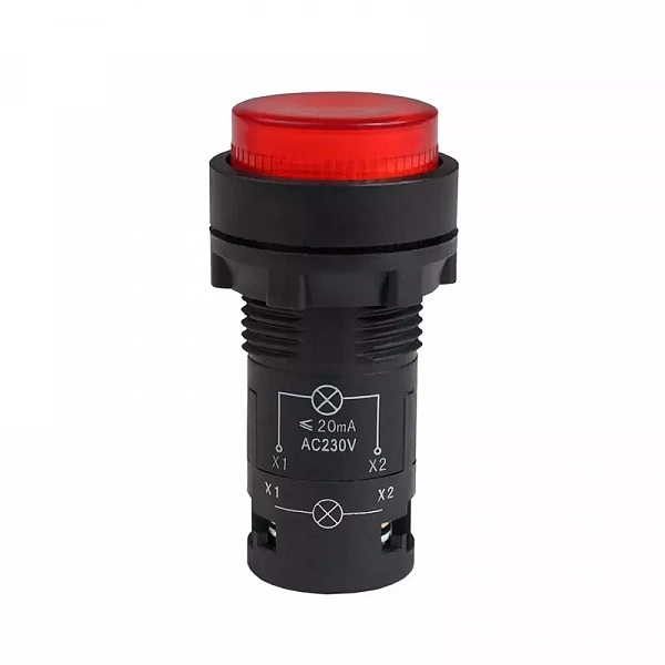 Кнопка с подсветкой OptiSignal Compact D22 С7-PL-M410 красн. 1НО 230В AC XB7NW34M1 КЭАЗ 362101