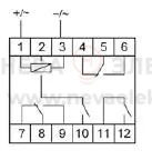 Реле промежуточное PK-4PZ (монтаж на DIN-рейке 35мм 12В AC/DC 4х8А 2P 2Z IP20) F&F EA06.001.014