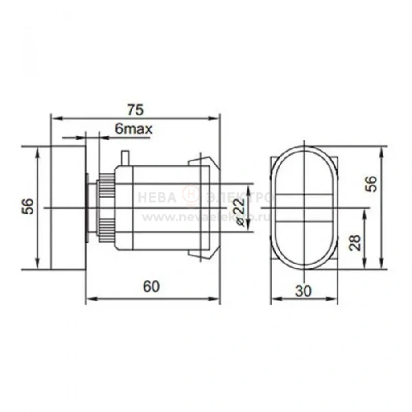 Кнопка APBB-22 "Пуск-Стоп" овальная 230 В NO+NC Rexant 36-5540