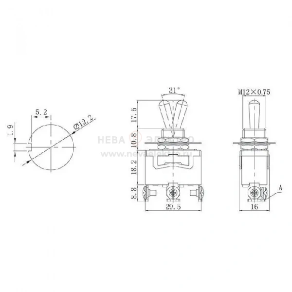 Тумблер 250В 10А (3c) ON-OFF-(ON) 1п (KN-113) Rexant 36-4151