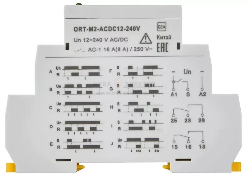 Реле времени ORT 12-240В AC/DC 2 контакта многофункц. IEK ORT-M2-ACDC12-240V