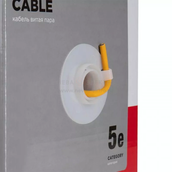 Кабель витая пара U/UTP кат.5E 4х2х24AWG LSZH нг(А)-HF INDOOR SOLID медь оранж. 305м (м) Rexant 01-0049