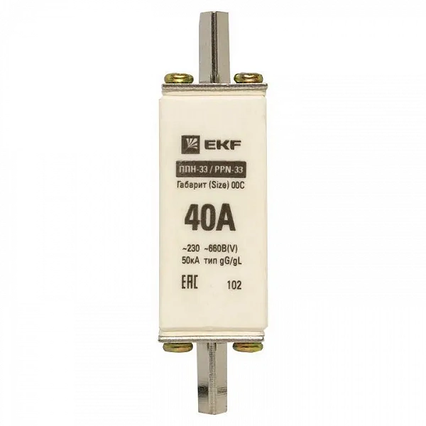 Вставка плавкая ППН-33 100/40А габарит 00C PROxima EKF fus-33/100/40