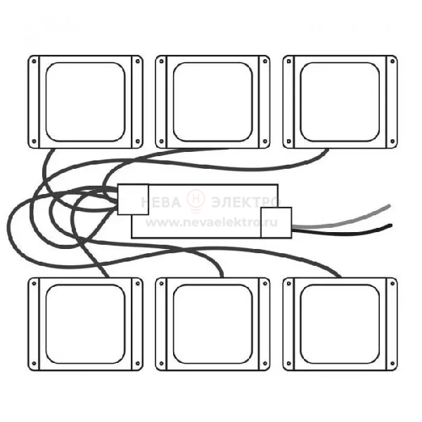 Светильник светодиодный PPL 089/G OPAL 42Вт 6500К IP40 GREY ДВО/ДПО домино в потолок Грильято (комплект 6шт) сер. Pro+ JazzWay 5060173