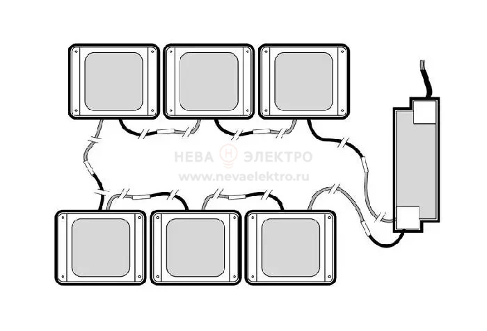 Светильник светодиодный PPL 089/G OPAL 42Вт 4000К IP40 6х(89х89х40мм) GREY ДВО/ДПО домино в потолок Грильято (комплект 6шт) Pro JazzWay 5060159