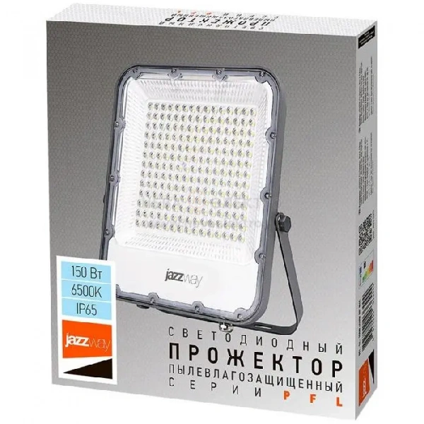 Прожектор светодиодный PFL-S4 150Вт 6500К IP65 80град. ДО с клапаном с линзовым модулем Pro+ JazzWay 5036444