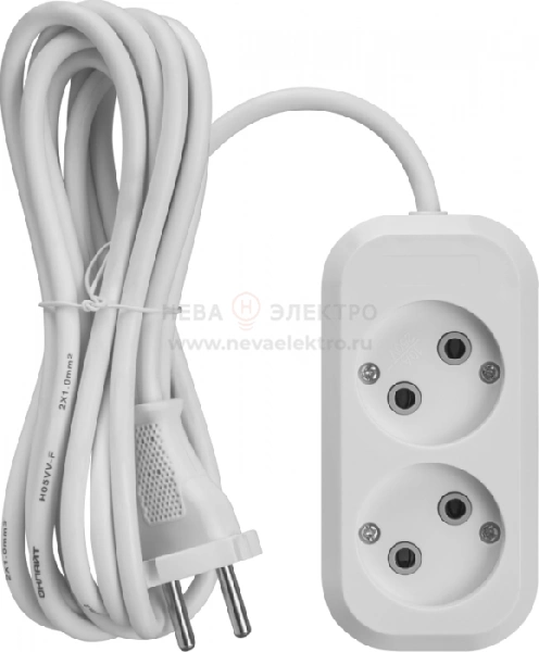 Удлинитель 2х5м без заземл. 10А IP20 90505 OPE-S-02-500-X-2х1 ОНЛАЙТ 90505
