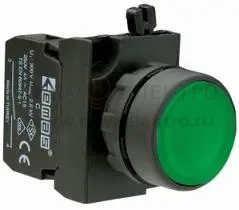 Кнопка нажимная круглая CP202DY (2НЗ) зел. EMAS CP202DY