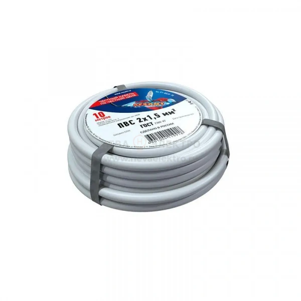 Провод ПВС 2x1.5 Б (уп.10м) Rexant 01-8035-10