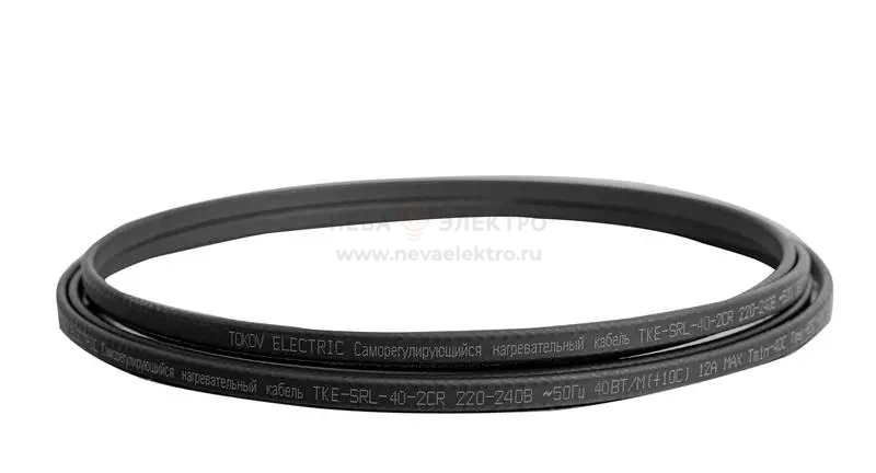Кабель нагревательный саморег. 40Вт/м с экраном 16 AWG термопласт Ex TOKOV ELECTRIC TKE-SRL-40-2CR