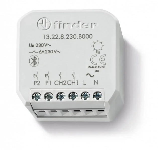 Реле многофункциональное электрон. 2NO 6А 230В AC монтаж в коробке BLE Yesly FINDER 13228230B000PAS
