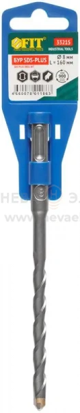 Бур по бетону SDS PLUS 8х160мм син. корпус FIT 33215
