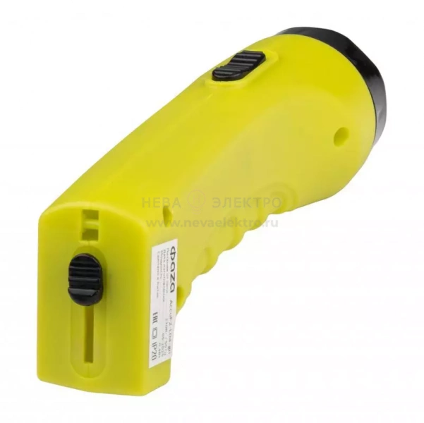 Фонарь аккумуляторный ручной AccuF2-L04-gn 4LED 2 режима: 100проц./25проц. аккум. 0.4А.ч выдвижная вилка индикатор зарядки зел. ФАZА 2857859