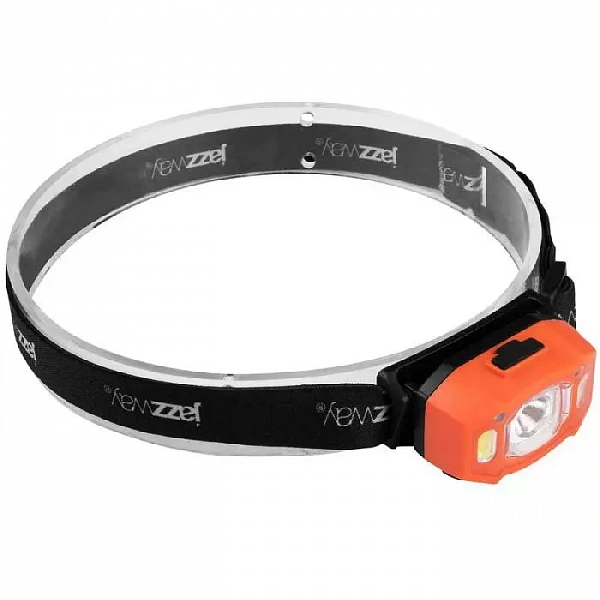 Фонарь аккумуляторный налобный AccuH3-L5W-og zoom LED 5Вт + 2хRED SMD IP54 5 режимов: 100проц. 180лм 3.5ч/50проц. 110лм 5.5ч/30проц. 65лм 15ч/красн. 28ч/мигающ. красн. 12ч аккум. 1.2А.ч управл. жестами оранж. JazzWay 5036673