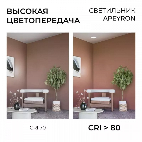 Панель светодиодная встраив. 3 ССT 10Вт 230В/50Гц 800лм 3-4-6.5К IP44 d126х26мм круг Apeyron 06-161