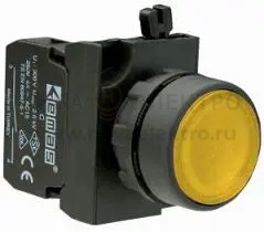 Кнопка нажимная круглая CP200DS (1НЗ) желт. EMAS CP200DS