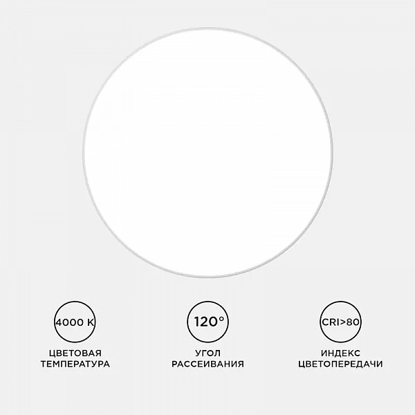 Светильник светодиодный SPA 40Вт 4000К IP54 3200лм 230В 50Гц d370х30мм накладной бел. Apeyron 18-146