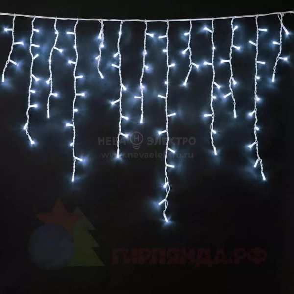 Гирлянда светодиодная "Бахрома" OIC080W-C-E-31V 2х0.5м 20 нитей 80LED бел. 16/48/40/24см уличная соединяемая до 10шт с контроллером SHLights 4690601049773