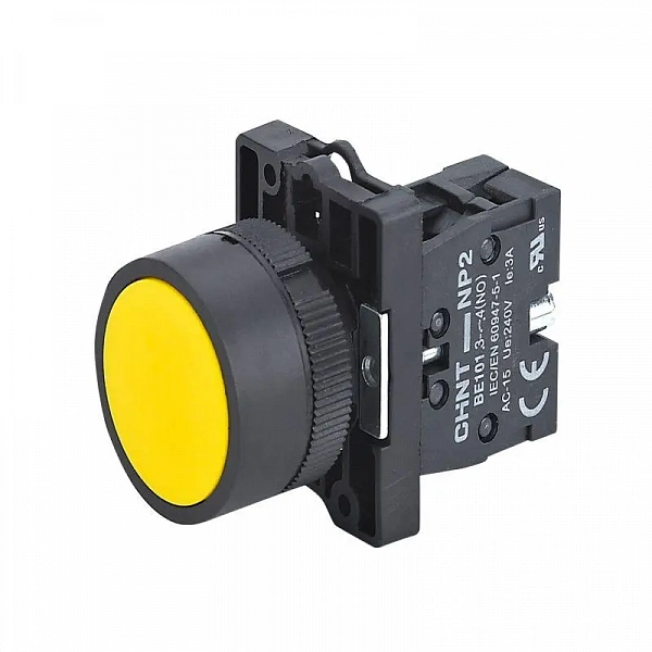 Кнопка управления NP2-EA52 без подсветки 1НЗ IP40 (R) желт. CHINT 575555