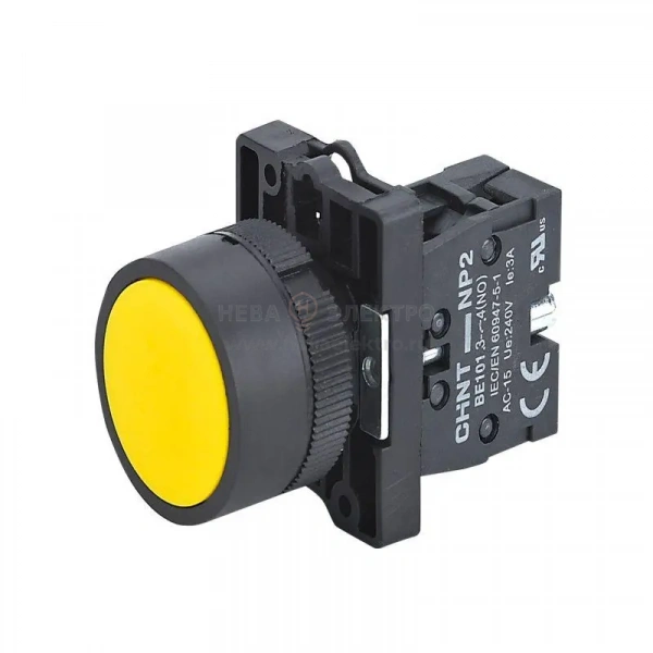 Кнопка управления NP2-EA52 без подсветки 1НЗ IP40 (R) желт. CHINT 575555
