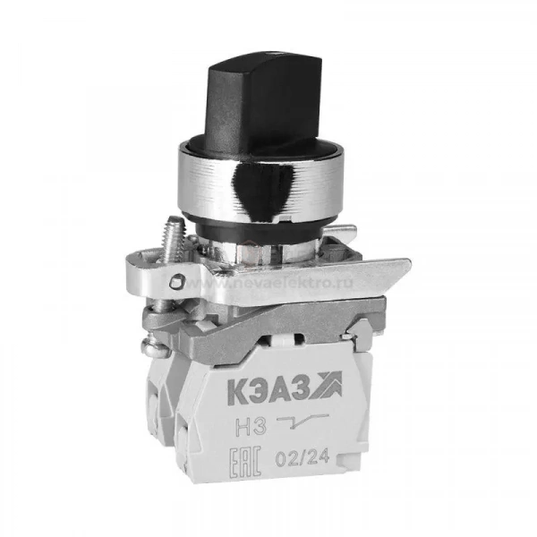 Переключатель КПЕ1511РС 1но+1нз ручка фикс 2поз IP54 черн. КЭАЗ 275273