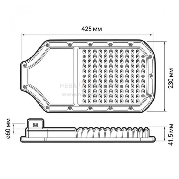 Светильник светодиодный PSL 05-2 100Вт 5000К GR IP65 ДКУ уличный Pro+ JazzWay 5015098A