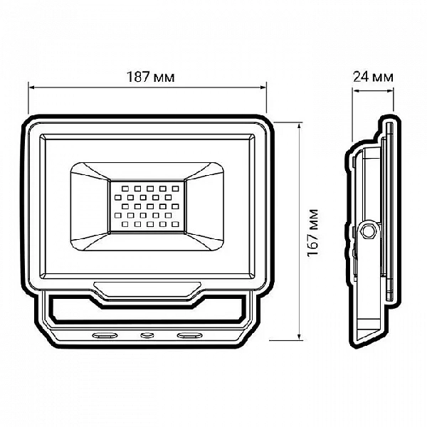 Прожектор светодиодный PFL-C3 50Вт 4000К IP65 ДО compact закален. прозр. стекло JazzWay 5045699