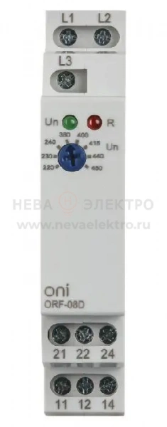 Реле фаз ORF-08D 3ф 2 конт. 220-460В AC ONI ORF-08D-220-460VAC