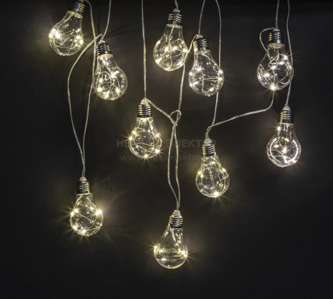 Гирлянда светодиодная "Лампочки" 93 676 NGF-D024-03 3м 100LED WW IP20 3AA Navigator 93676