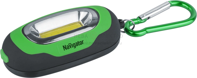 Фонарь 93 658 NPT-KC07-G-2CR2032 брелок пласт.1COB LED(1Вт) 3 реж. зел. Navigator 93658