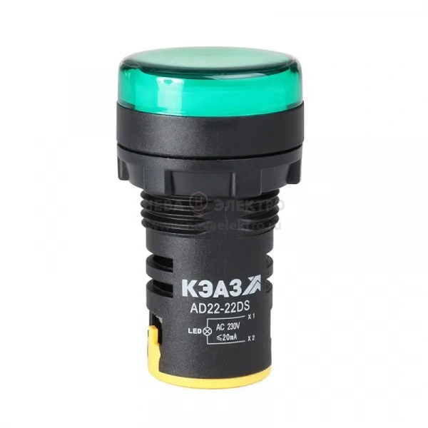 Лампа AD22DS(LED) матрица 22мм 24В AC/DC зел. КЭАЗ 303938