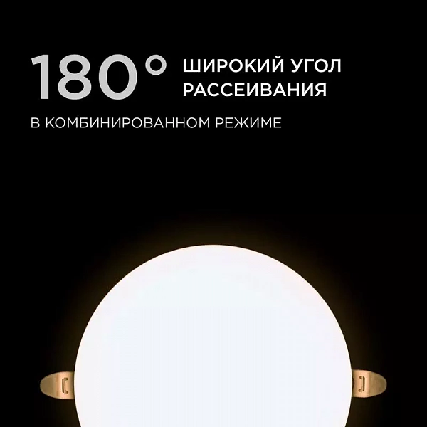 Панель светодиодная встр. 3 реж. свечения 24Вт(18Вт+6Вт) 230В 2040лм 4000К d170х21мм круг Apeyron 06-108