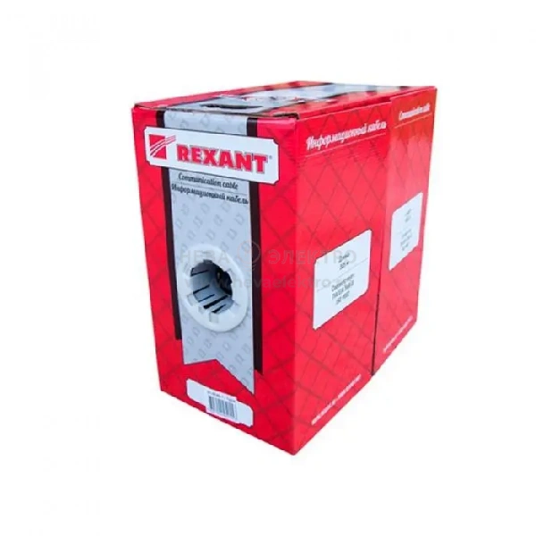 Кабель витая пара F/UTP кат.5e 4х2х24AWG solid PE OUTDOOR медь черн. (уп.305м) (кор.) (м) Rexant 01-0146-1