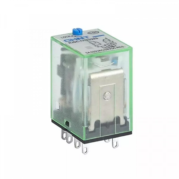 Реле промежуточное с кнопкой тестирования NJDC-17(D)/4ZS 4 конт. с инд. LED 3А AC 220В CHINT 651069