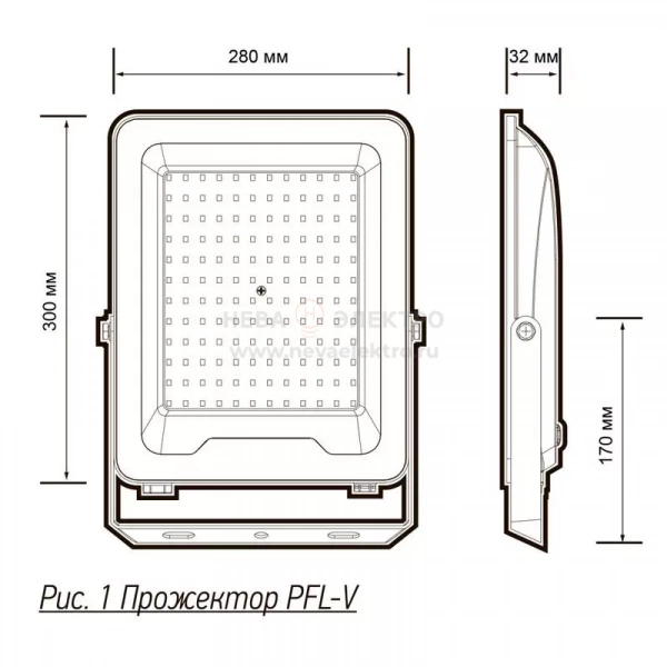 Прожектор светодиодный PFL-V 200Вт 6500К IP65 ДО Pro JazzWay 5039797