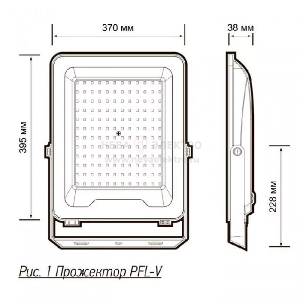 Прожектор светодиодный PFL-V 400Вт 6500К IP65 ДО Pro JazzWay 5045026