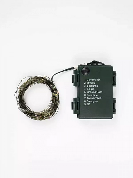 Гирлянда "Роса" DC-G06-120Y 120 microLED 12.1м. 8реж. 3хAA желт. ФАZА 5059634