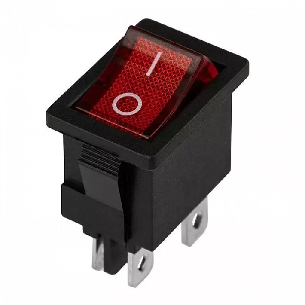Выключатель клавишный 250В 6А (4с) ON-OFF красн. с подсветкой Mini (RWB-207 SC-768) (инд. упак.) Rexant 36-2190-1
