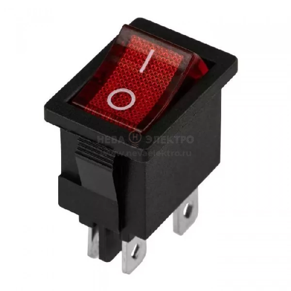 Выключатель клавишный 250В 6А (4с) ON-OFF красн. с подсветкой Mini (RWB-207 SC-768) (инд. упак.) Rexant 36-2190-1