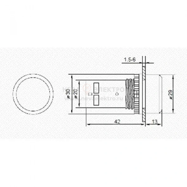 Кнопка EB22 возвратная красн. NO+NC 300В Rexant 36-5530