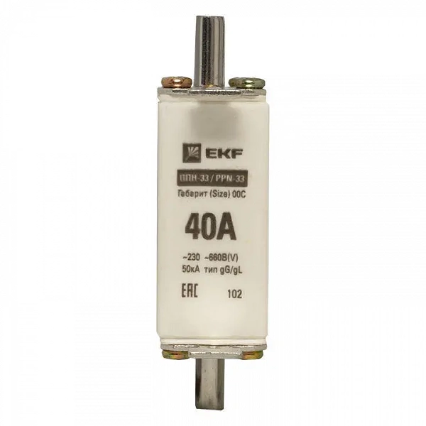 Вставка плавкая ППН-33 100/40А габарит 00C PROxima EKF fus-33/100/40