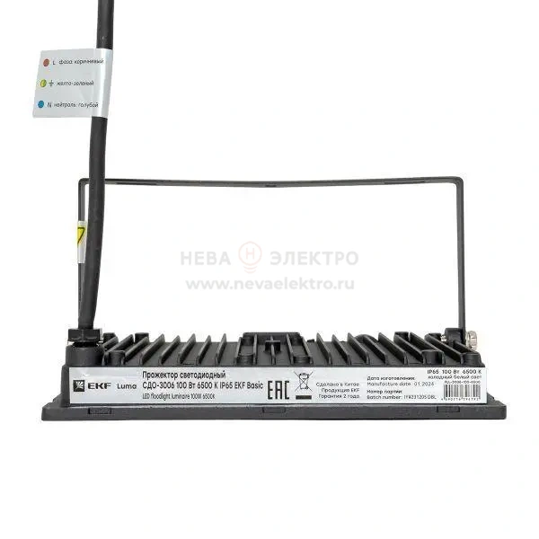 Прожектор светодиодный СДО-3006 100Вт 6500К IP65 Basic EKF FLL-3006-100-6500