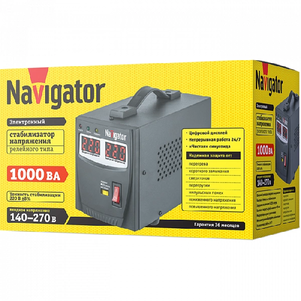 Стабилизатор напряжения 61 766 NVR-RF1-1000 Navigator 61766
