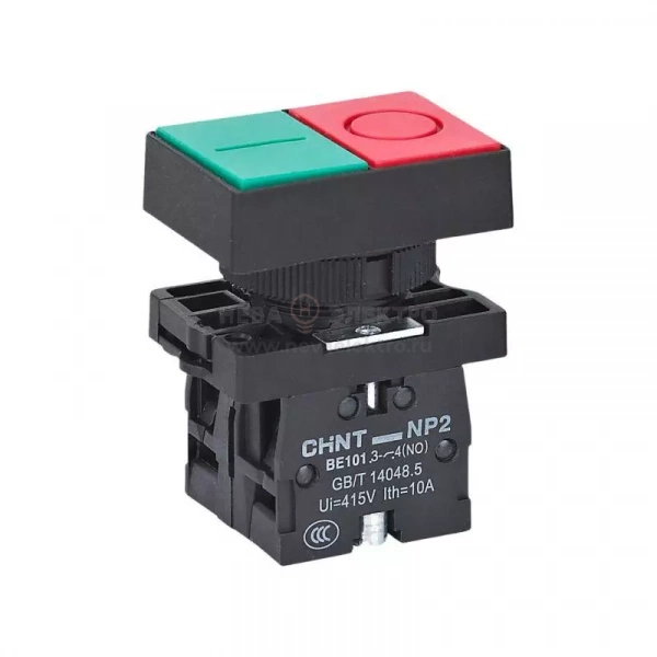 Кнопка двойная "Пуск-Стоп" NP2-EL8325 1НО+1НЗ AC230В IP40 (R) CHINT 574114
