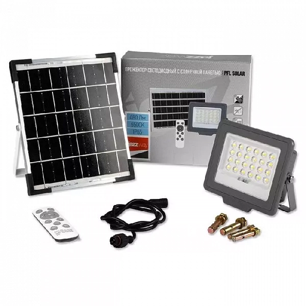 Прожектор светодиодный PFL SOLAR 50 6500К IP65 ДО с солнечн. панелью и пультом в комплекте JazzWay 5044395